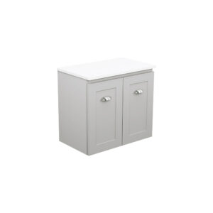 Newport Ensuite Door 600mm Wall Hung Vanity with Solid Surface Top