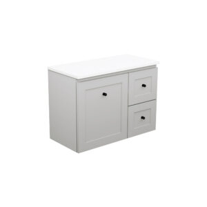 Newport Ensuite Door & Drawer 750mm Wall Hung Vanity with Solid Surface Top