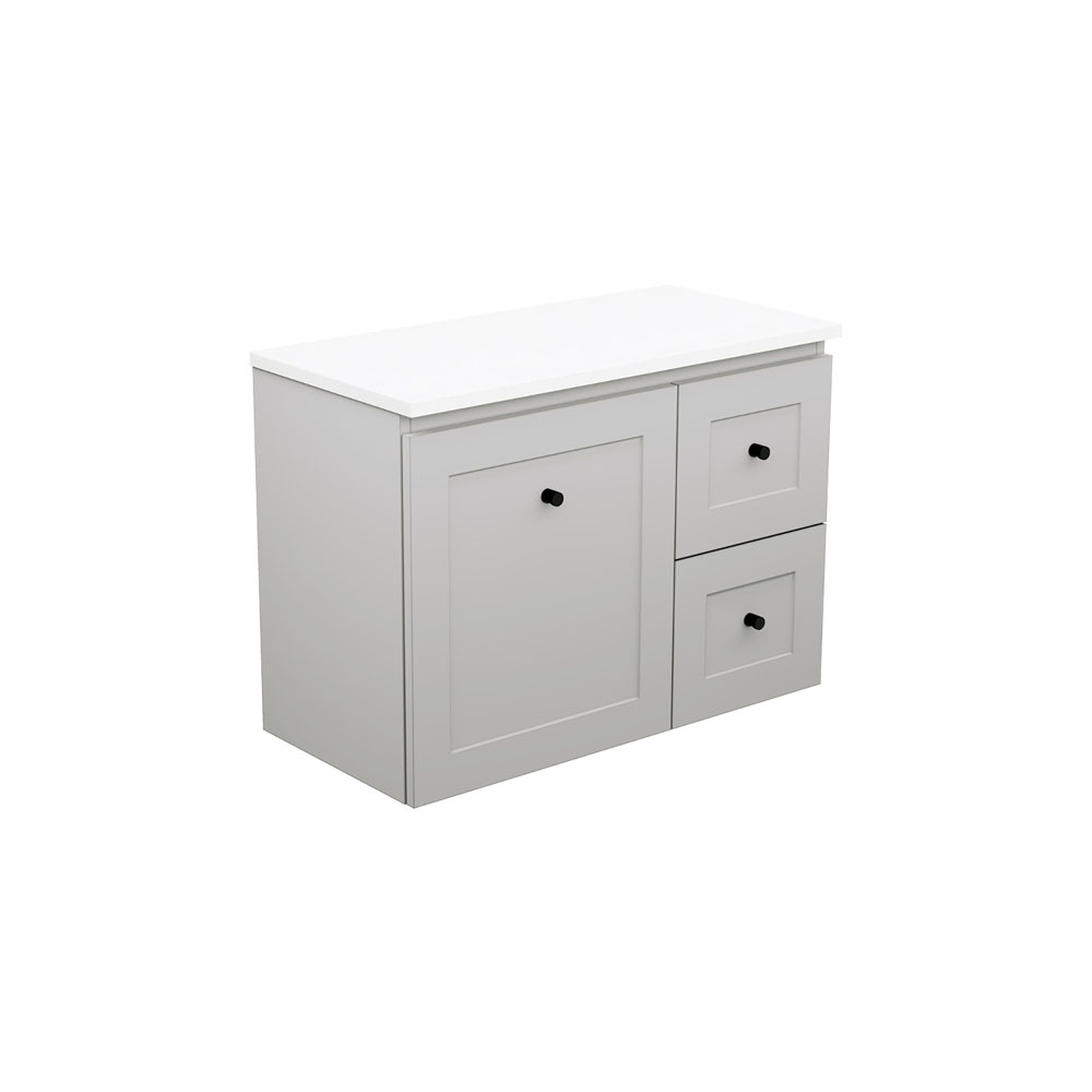 Newport Ensuite Door & Drawer 750mm Wall Hung Vanity with Solid Surface Top