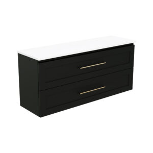 Newport Ensuite All Drawer 1200mm Wall Hung Vanity with Solid Surface Top