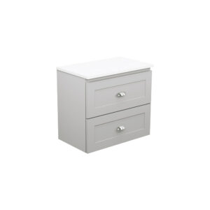 Newport Ensuite All Drawer 600mm Wall Hung Vanity with Solid Surface Top
