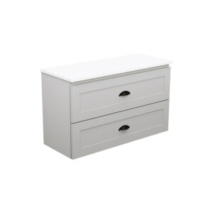 Newport Ensuite All Drawer 900mm Wall Hung Vanity with Solid Surface Top
