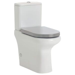 Compact Back-to-Wall Toilet Suite with Grey Seat