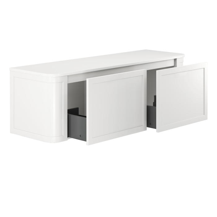 Mila Curved 1500mm Double Bowl Wall-Hung Vanity with Stone Top - Image 4