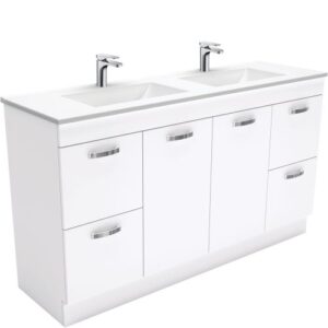 Vanessa Unicab 1500mm Double Bowl Vanity on Kickboard