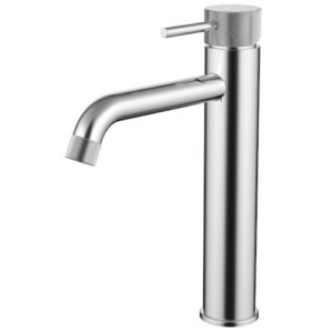Cioso Knurled Curved Spout Mid Rise Basin Mixer