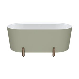1500mm Matte Olive Aluca Freestanding Bath with Legs