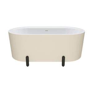 1500mm Matte Khaki Aluca Freestanding Bath with Legs