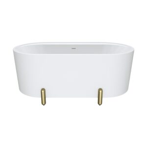 1500mm Matte White Aluca Freestanding Bath with Legs