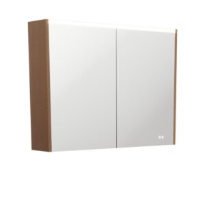 Walnut LED Mirror Cabinet
