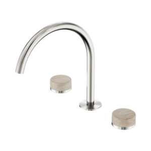 Serenity Bath/Kitchen Set with Arc Spout and Rome Travertine Handle