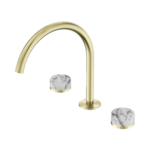 Serenity Bath/Kitchen Set with Arc Spout and Arabescato Corchia Handle