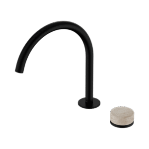 Serenity Progressive Bath/Kitchen Mixer with Arc Spout and Rome Travertine Handles