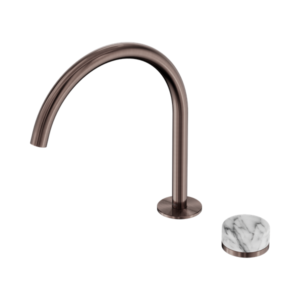 Serenity Progressive Bath/Kitchen Mixer with Arc Spout and Arabescato Corchia Handles