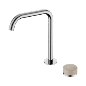 Serenity Progressive Bath/Kitchen Mixer with Edge Spout and Rome Travertine Handles