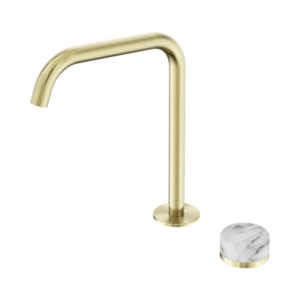 Serenity Progressive Bath/Kitchen Mixer with Edge Spout and Arabescato Corchia Handles