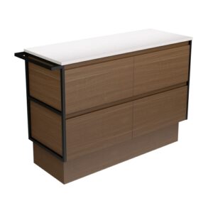 Amato Walnut 1200mm Vanity on Kickboard with Matte Black Towel Rail and Concrete Top