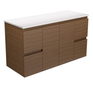 Edge Walnut 1200mm Wall-Hung Vanity with Concrete Top