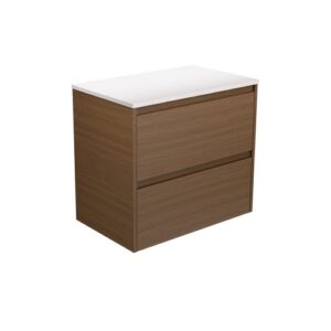 Amato Walnut 750mm Wall-Hung Vanity with Concrete