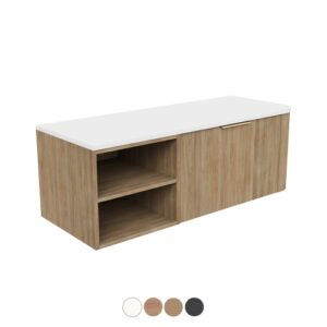Margot Fixed Shelf 1200mm Wall Hung Vanity with Solid Surface Top