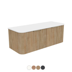 Margot Curved 1200mm Single Basin Wall Hung Vanity with Stone Top
