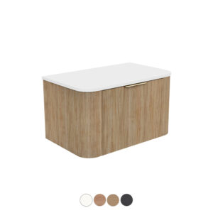 Margot Curved 750mm Wall Hung Vanity with Solid Surface Top