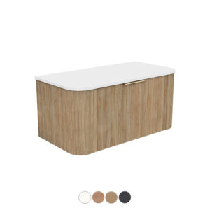 Margot Curved 900mm Wall Hung Vanity with Solid Surface Top