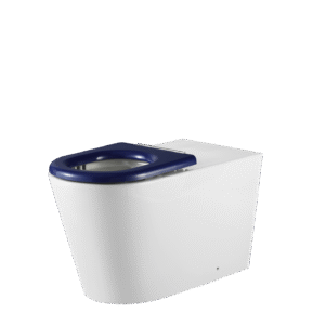 Vienna Wall Faced Care Toilet Suite With Blue Seat