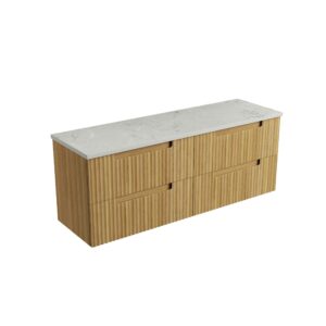 1500mm Lovina Tier Wall Hung Vanity with Stone Top