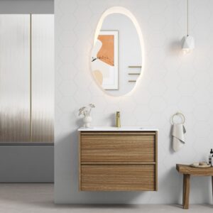 750mm Venetta Framed Wall Hung Vanity with Ceramic Top