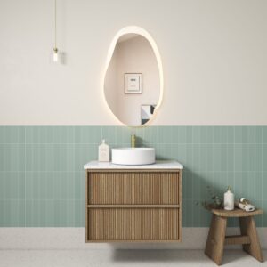 750mm Venetta Fluted Framed Wall Hung Vanity with Ceramic Top