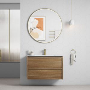 900mm Venetta Framed Wall Hung Vanity with Ceramic Top