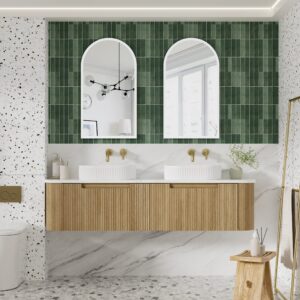 1800mm Varcelli Mono Wall Hung Vanity with Double Basin Stone Top