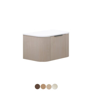 Lena 750mm Curved Wall-Hung Vanity with Stone Top