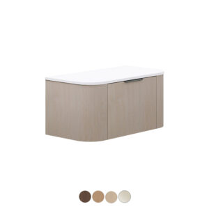 Lena 900mm Curved Wall-Hung Vanity with Solid Surface Top