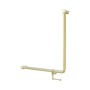 Mecca Care 750X750mm 90 Degree Accessible Toilet Grab Rail With Toilet Roll Holder